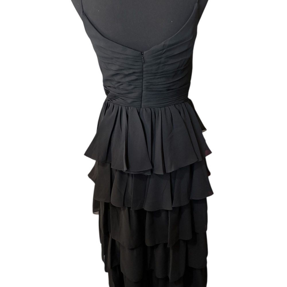 IEENA for Mac Duggal Black Tiered Midi Dress Ruffle Cocktail Size 4 NWT Formal - Picture 7 of 15